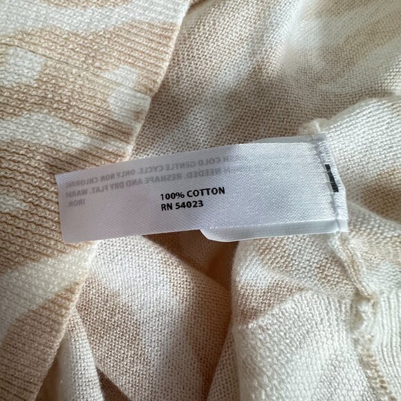 Old Navy Cardigan Sweater Womens 2X Beige White Zebra Print ButtonUp Cotton READ - Picture 10 of 12